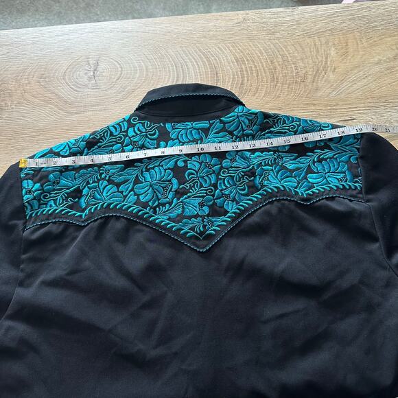 Lansky Bros. Floral Embroidered Rockabilly Western Pearl Snap Cowboy Shirt S - Picture 10 of 11